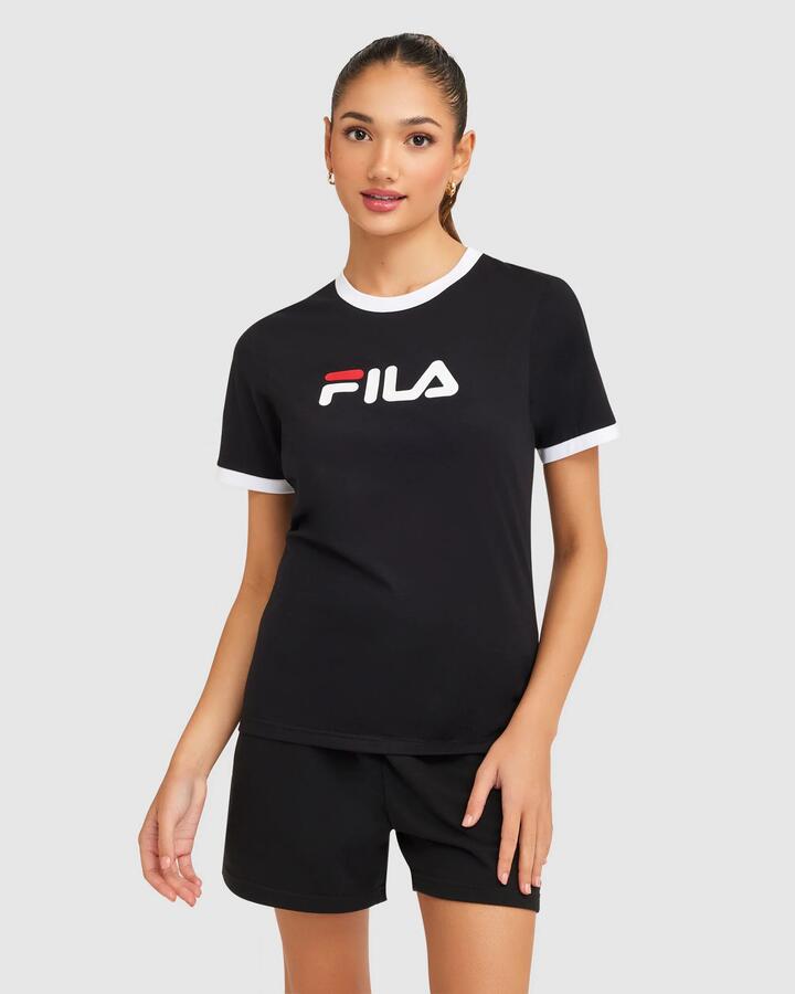 Women's Evie Ringer Tee - BLACK - BLACK