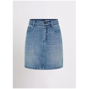 Yuki Rhinestone Denim Skirt