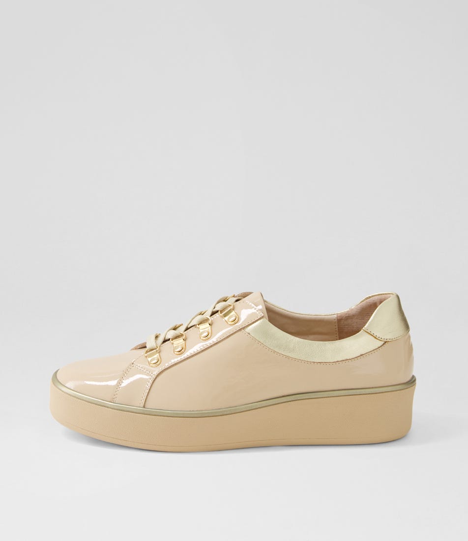 Ziera Zabbey W Zr Latte Pale Gold Patent Leather Latte Pale Gold Sneakers Womens Shoes Casual Casual Sneakers