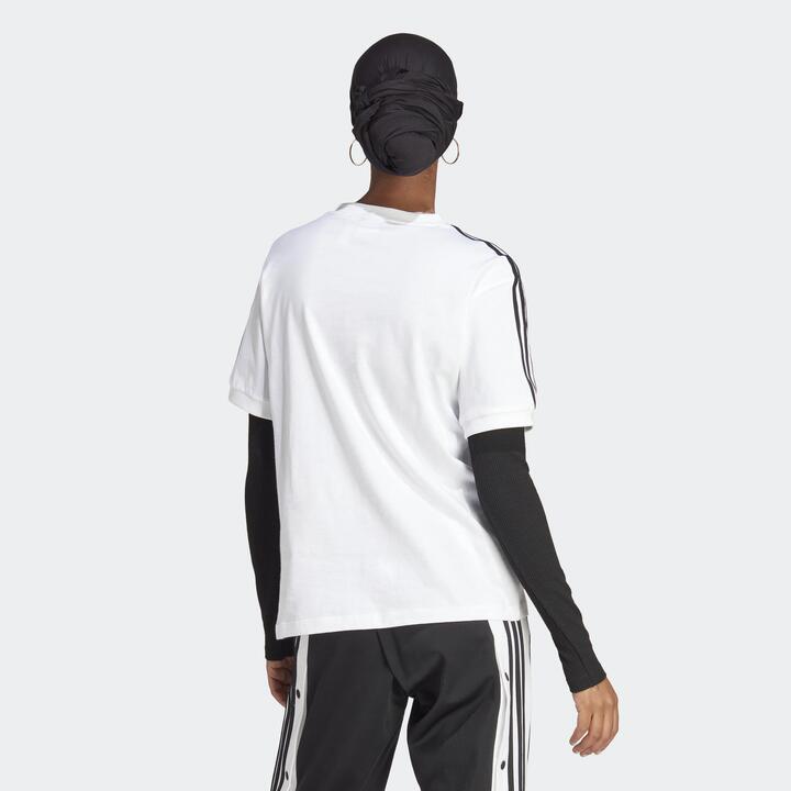 Adidas Originals Sale | Women's White ADICOLOR CLASSICS 3|STRIPES TEE | S | Cotton T-Shirts & Singlets | Afterpay Available