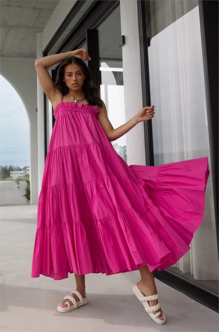 Alexandra Sale Women's ARIBELL Dress Pink XS Cotton Maxi Dresses Afterpay Available