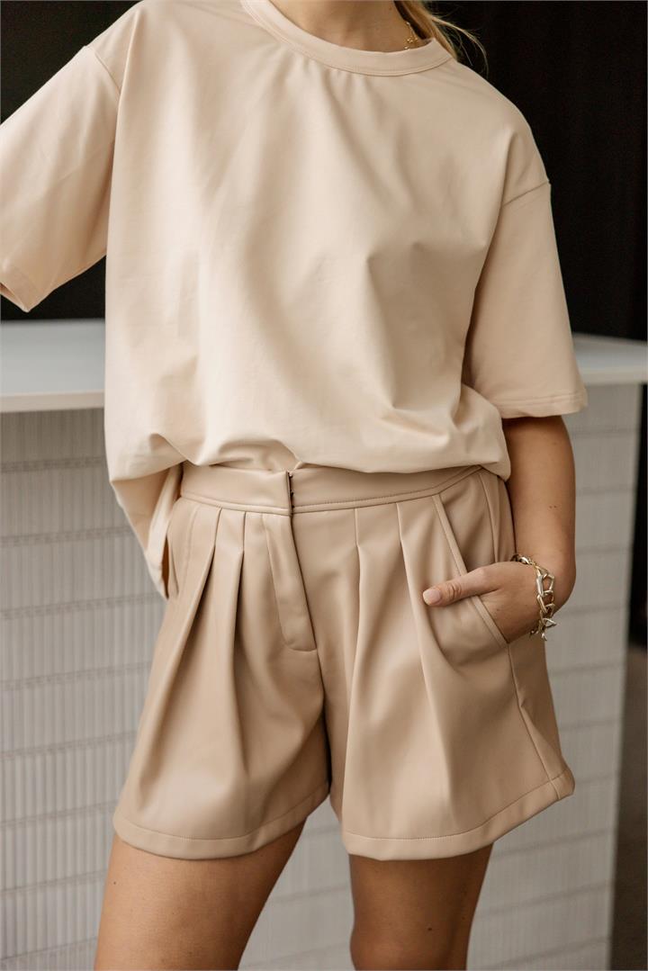 Alexandra Sale | Women's CREMA Shorts Beige | XXS | Polyester Shirts | Afterpay Available