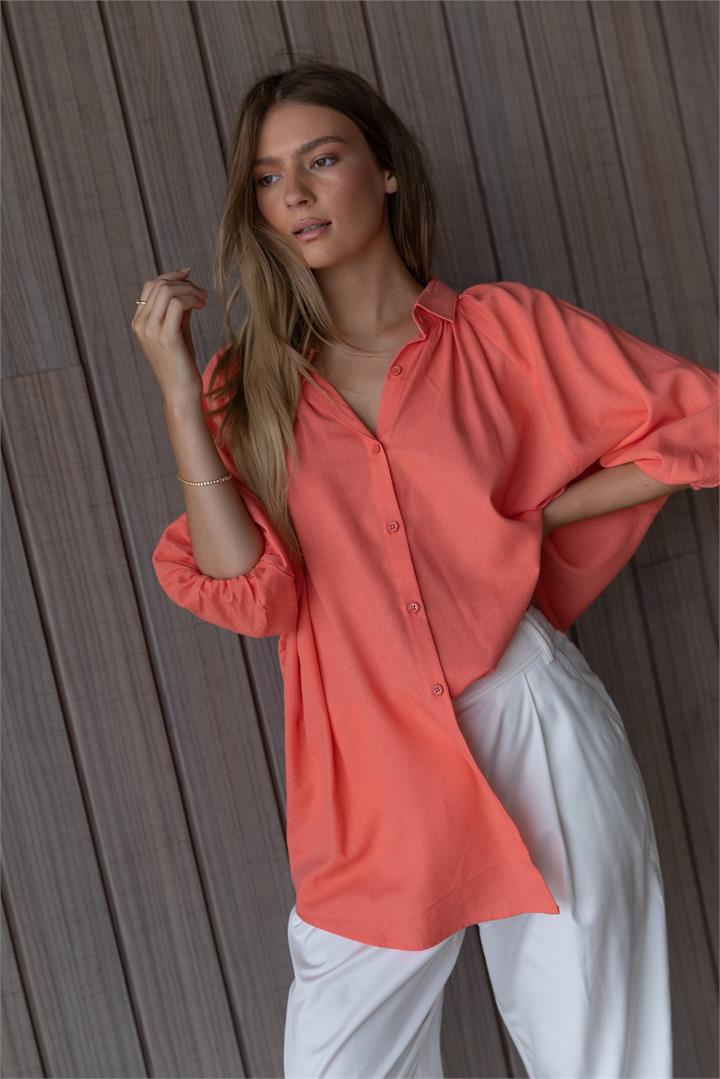 Alexandra Sale | Women's MOVINA Coral | XXS | Linen Shirts | Afterpay Available