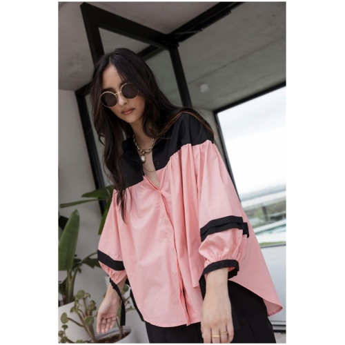 Alexandra Sale | Women's RENNOX Black & Peach | Multi / XXS | Cotton Shirts | Afterpay Available