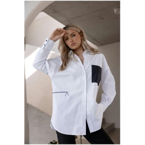 Alexandra Sale | Women's SONSIE White & NavyCotton Shirts | Afterpay Available