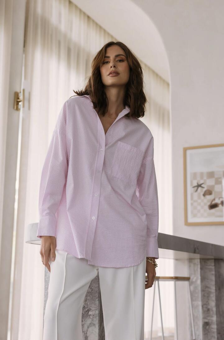 Alexandra Sale | Women's YASMIN Pink Stripe | XXS | Cotton Shirts | Afterpay Available