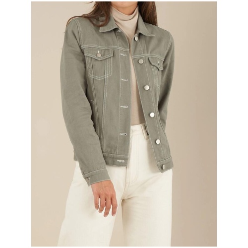 Amelius Sale | Women's Alliance Drill Denim Jacket | Sage | S | Cotton Jackets | Afterpay Available