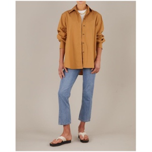 Amelius Sale | Women's Blythe Collared Shirt | Camel | S/M | NA Shirts | Afterpay Available