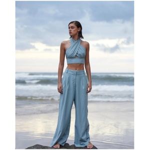 Amelius Sale | Women's Bridgette Linen Pant | Duckegg Blue | 14 | Cotton Pants | Afterpay Available