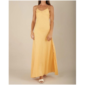 Amelius Sale Women's Evangeline Linen Dress Limoncello 14 Linen Maxi Dresses Afterpay Available