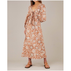 Amelius Sale Women's Folklore Linen Dress 6 Linen Midi Dresses Afterpay Available