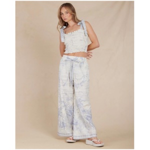 Amelius Sale | Women's Fresco Linen Drawstring Pant | Multi / S | Linen Pants | Afterpay Available