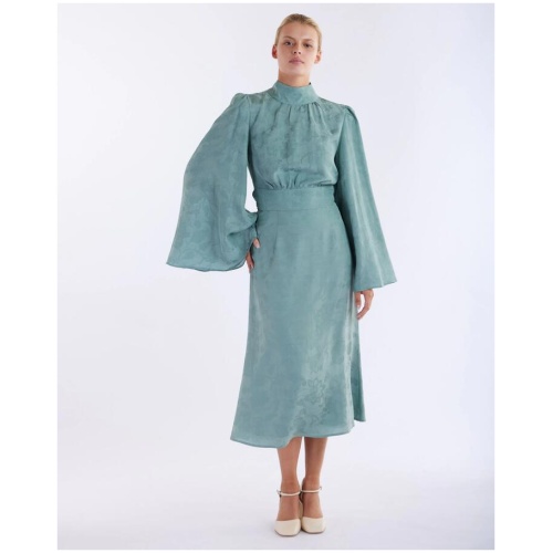 Amelius Sale | Women's Loren Linen Jacquard Skirt | Sage | 10 | Linen Skirts | Afterpay Available