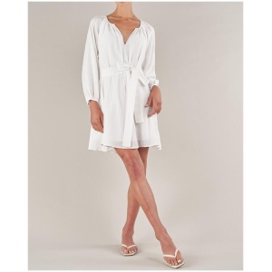 Amelius Sale Women's Panama Linen Cotton Gauze Mini Dress White M Cotton Mini Dresses Afterpay Available