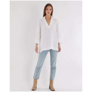 Amelius Sale | Women's Pauline Linen Blouse | White | S | Linen Shirts | Afterpay Available