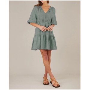 Amelius Sale Women's Pila Linen Mini Dress Khaki M Linen Mini Dresses Afterpay Available