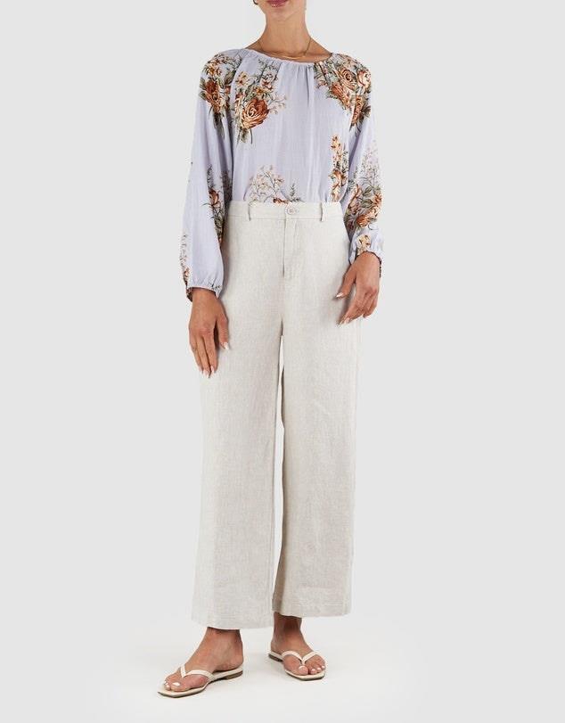 Amelius Sale | Women's Rosalie Linen Blouse | Multi / S | Linen Shirts | Afterpay Available