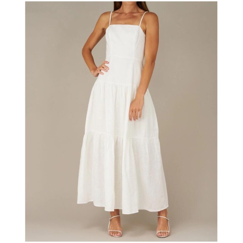 Amelius Sale Women's Sorrento Linen Maxi Dress White 10 Linen Maxi Dresses Afterpay Available