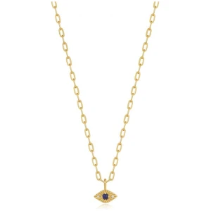 Ania Haie Sale | Women's Gold Lapis Evil Eye Necklace | One Size | Sterling Silver Necklaces | Afterpay Available