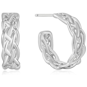 Ania Haie Sale | Women'sSilver Rope Chunky Hoop Earrings | One Size | Rhodium Earrings | Afterpay Available