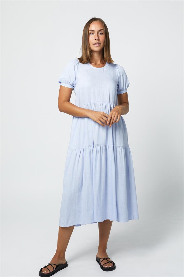 Annex Sale Women's EDEN HEMP DRESS SKY BLUE S Linen Midi Dresses Afterpay Available