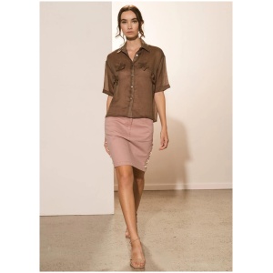 Apartment Clothing Sale | Women's Abi Flower Shirt | Kelp | 8 | Linen Shirts | Afterpay Available