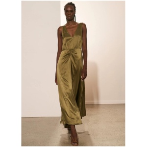 Apartment Clothing Sale Women's Adele Silk Gathered Dress KelpSilk Maxi Dresses Afterpay Available