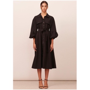 Apartment Clothing Sale Women's Elea Trench Dress Black 8 Tencel Midi Dresses Afterpay Available