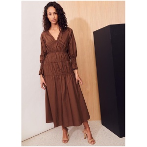 Apartment Clothing Sale Women's Four Square Dress Cocoa 8 Cotton Midi Dresses Afterpay Available