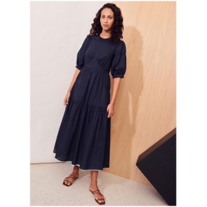 Apartment Clothing Sale Women's Shadow Dress Ink/Pool Navy / 8 Cotton Midi Dresses Afterpay Available