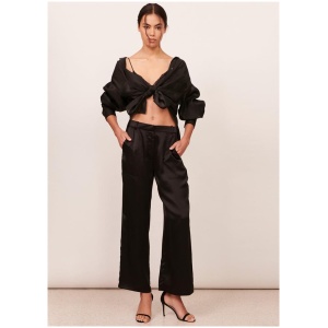 Apartment Clothing Sale | Women's Valerie Silk Satin Pant | Black | 8 | Cotton Pants | Afterpay Available