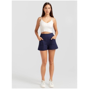 Belle And Bloom Sale | Women's A Kind Of Magic Quilted Shorts | Navy | Navy / XS | Cotton Shorts | Afterpay Available