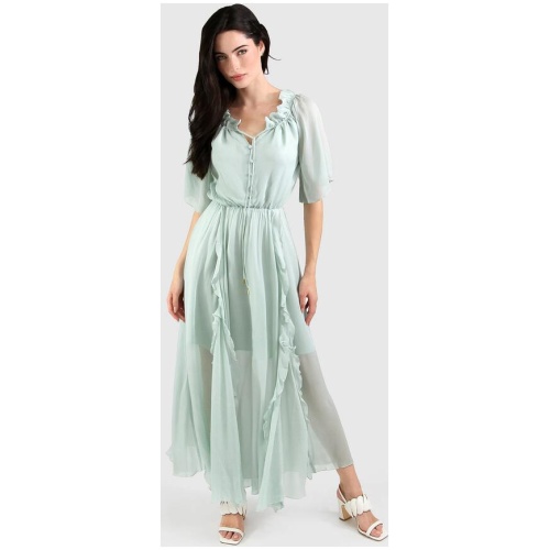 Belle And Bloom Sale Women's Amour Amour Ruffled Midi Dress Spearmint FINAL SALE Mint / XS Viscose Midi Dresses Afterpay Available