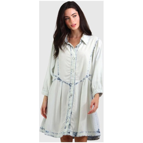 Belle And Bloom Sale Women's Bleached Denim Supercut Denim Dress FINAL SALE S Tencel Mini Dresses Afterpay Available