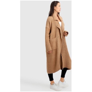 Belle And Bloom Sale | Women's Born To Run Sustainable Sweater Coat | Light Camel | L/XL | Nylon Jackets | Afterpay Available