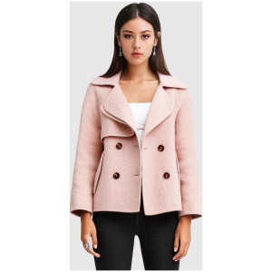 Belle And Bloom Sale | Women's I'm Yours Wool Blend Peacoat | Blush | XS | Polyester, Wool Jackets | Afterpay Available