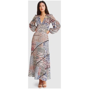 Belle And Bloom Sale Women's In Your Dreams Maxi Dress Beige Multi / S Long Sleeves Maxi Dresses Afterpay Available