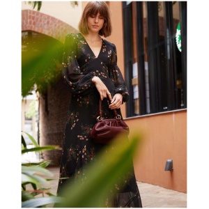 Belle And Bloom Sale Women's In Your Dreams Maxi Dress Black Multi / S Long Sleeves Maxi Dresses Afterpay Available