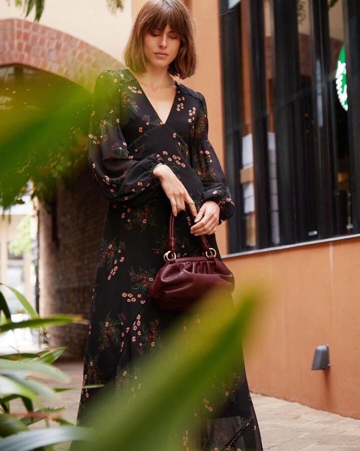 Belle And Bloom Sale Women's In Your Dreams Maxi Dress Black Multi / S Long Sleeves Maxi Dresses Afterpay Available