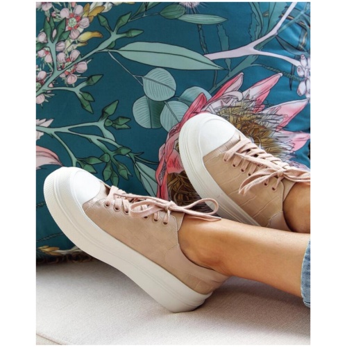 Belle And Bloom Sale | Women's Just A Dream Croc Leather Sneaker | Blush | White / EU 36.5 | Leather Sneakers | Afterpay Available