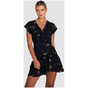 Belle And Bloom Sale Women's Love Shack Mini Wrap Dress Navy Multi / XS Viscose Mini Dresses Afterpay Available