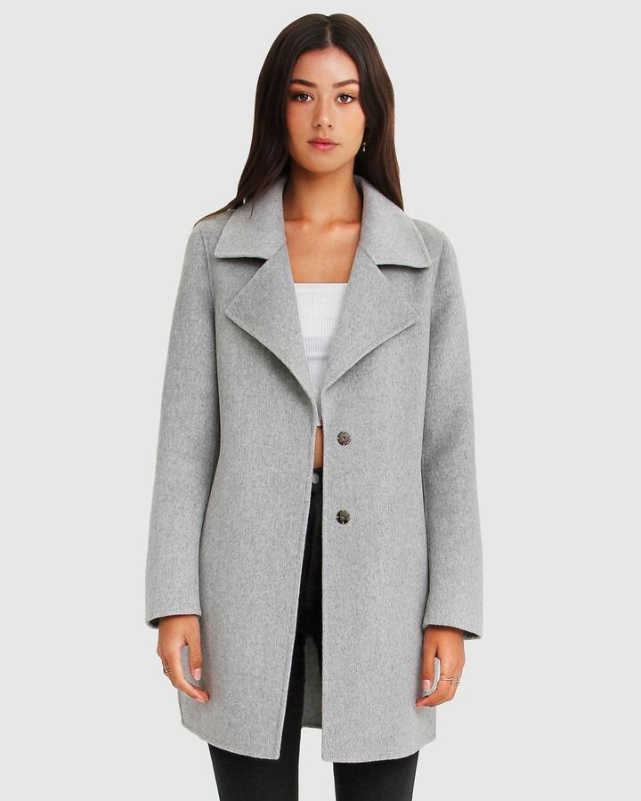 Belle And Bloom Sale | Women's NEW FIT Ex|Boyfriend Wool Blend Oversized Jacket | Grey Marle | XS | Wool Jackets | Afterpay Available