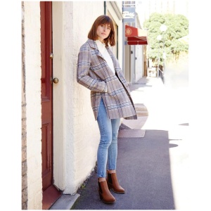 Belle And Bloom Sale | Women's NEW FIT Ex|Boyfriend Wool Blend Oversized Jacket | Oat Plaid | Multi / S | Wool Jackets | Afterpay Available