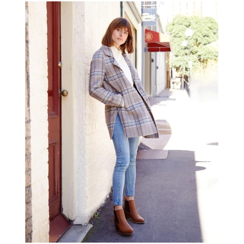 Belle And Bloom Sale | Women's NEW FIT Ex|Boyfriend Wool Blend Oversized Jacket | Oat Plaid | Multi / S | Wool Jackets | Afterpay Available