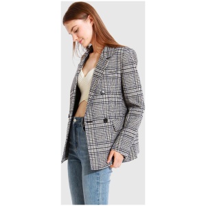 Belle And Bloom Sale | Women's Piccadilly Wool Blend Plaid Blazer | Grey | Multi / S | Polyester, Wool Jackets | Afterpay Available