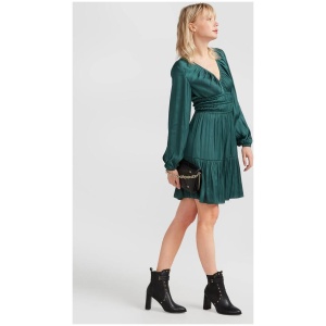 Belle And Bloom Sale Women's Serendipity Long Sleeve Dress Dark Green XS Long Sleeves Midi Dresses Afterpay Available