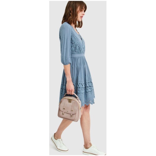 Belle And Bloom Sale Women's Sweet Talk Eyelet Mini Dress Dusty Blue S Viscose Mini Dresses Afterpay Available