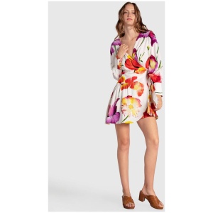 Belle And Bloom Sale Women's The Dancer Longsleeve Mini Wrap Dress Wild Poppies Multi / XS Elastane Mini Dresses Afterpay Available