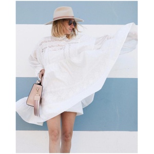 Belle And Bloom Sale Women's Unforgettable Oversized Lace Mini Dress White M/L Cotton Mini Dresses Afterpay Available