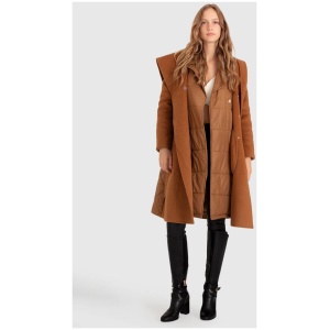 Belle And Bloom Sale | Women's Walk Me Home Convertible Coat | Camel | XS | Polyester, Wool Jackets | Afterpay Available